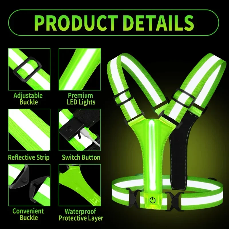 LED Reflective Vest Running Ge - Running Gear Lights recensione e prezzo
